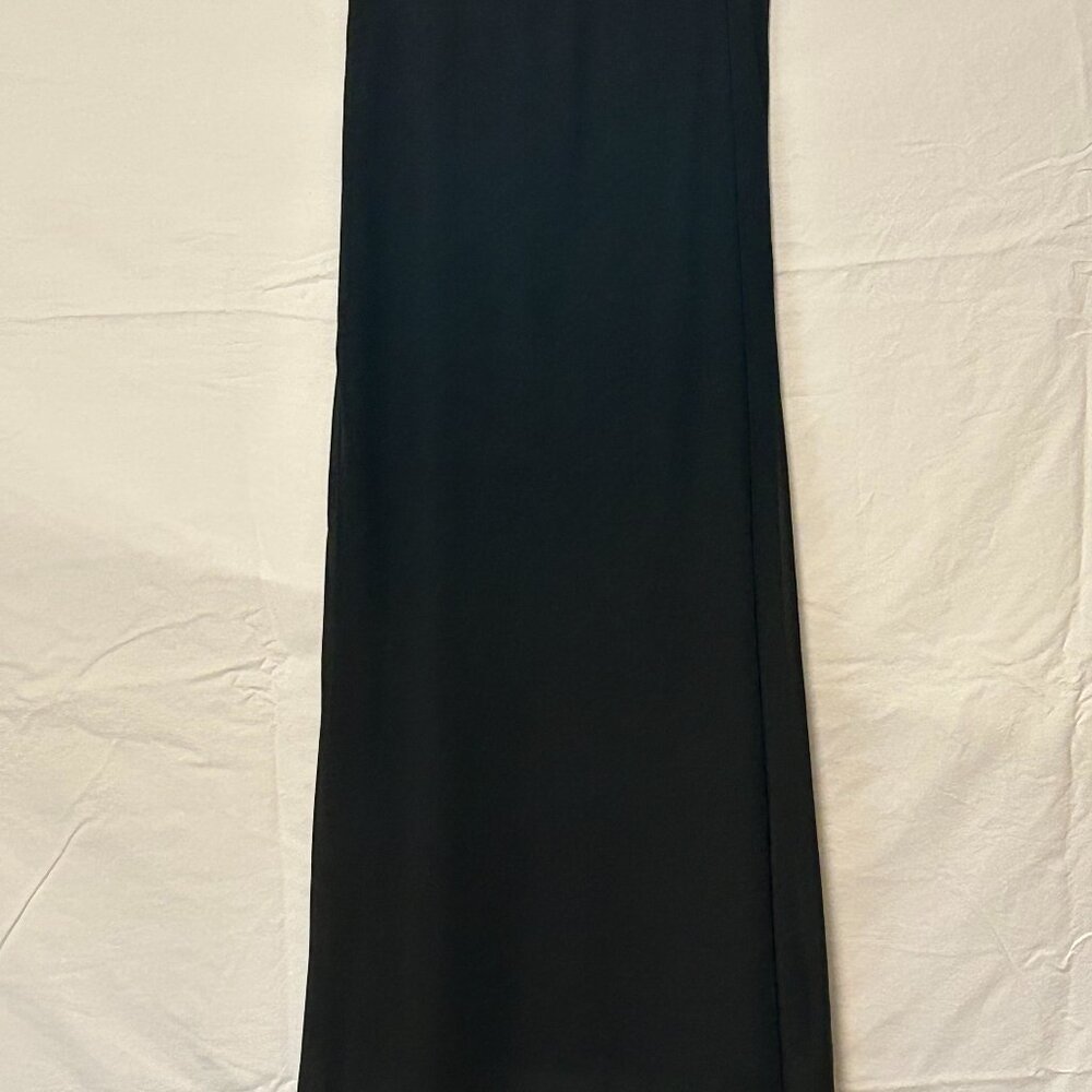 Alex Evenings Black Chiffon A-line Skirt,  Medium Petite